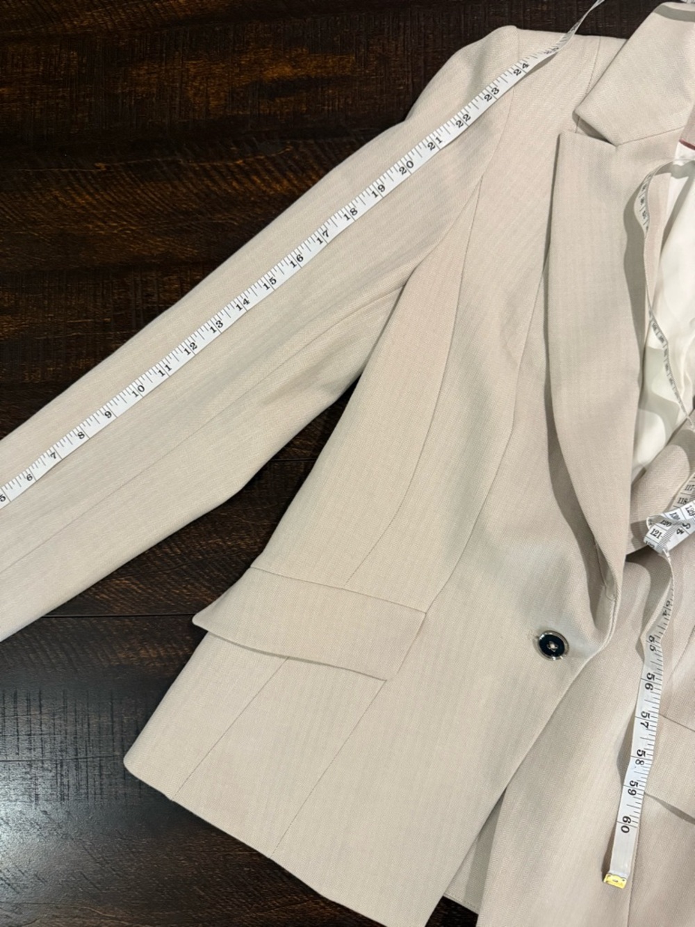 White House Black Market WHBM Ivory Blazer Size 10 Tailored Work Jacket - Picture 10 of 12